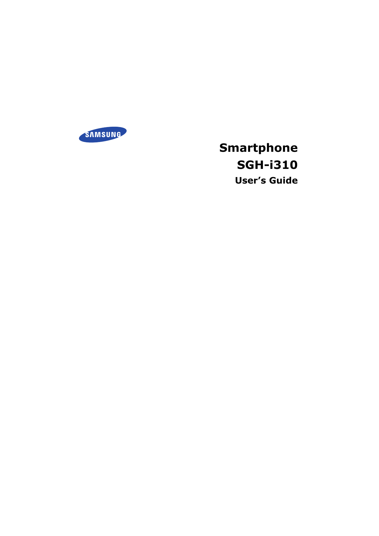 SmartphoneSGH-i310User’s Guide