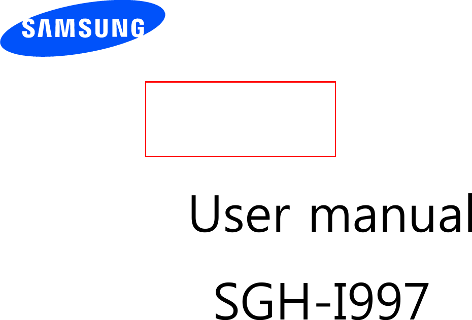          User manual SGH-I997                  