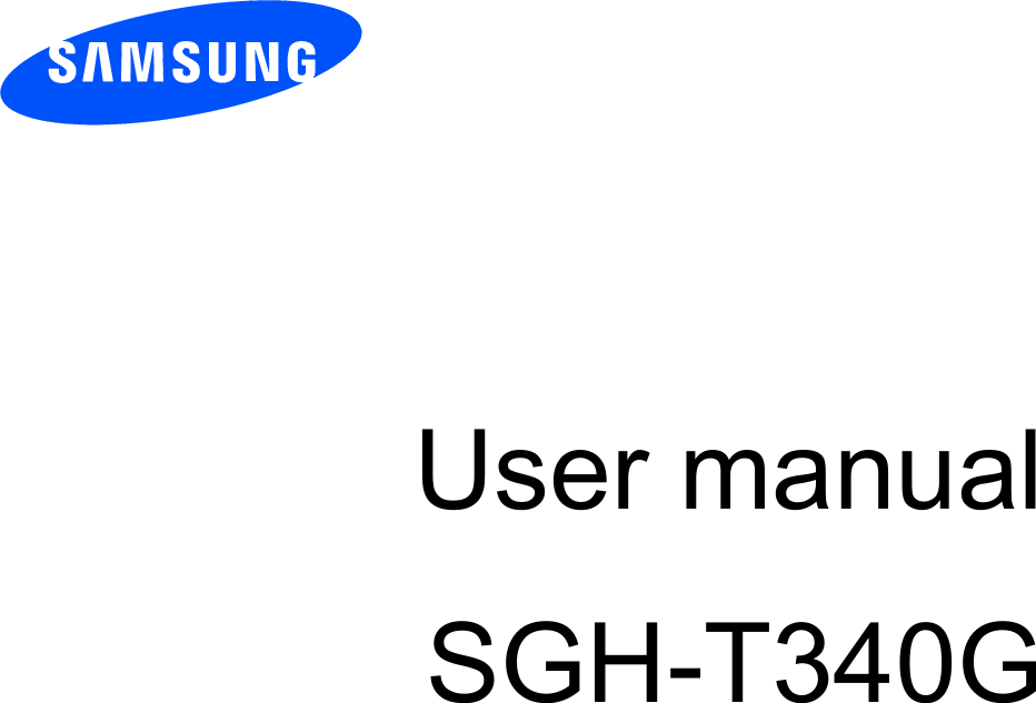          User manual SGH-T340G                  