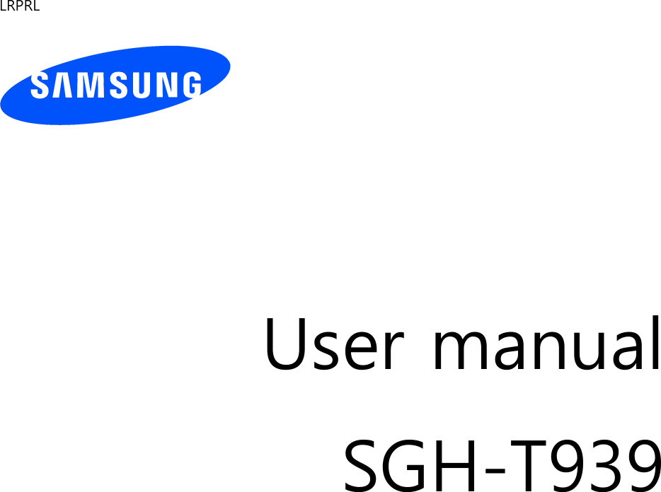LRPRL         User manual SGH-T939                  