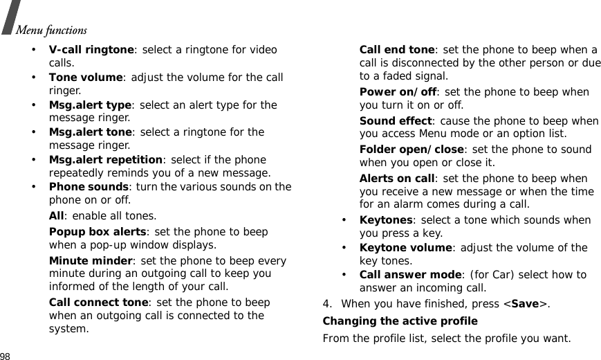 Page 101 of Samsung Electronics Co SGHZ710 Single-Band PCS GSM Phone with Bluetooth User Manual 