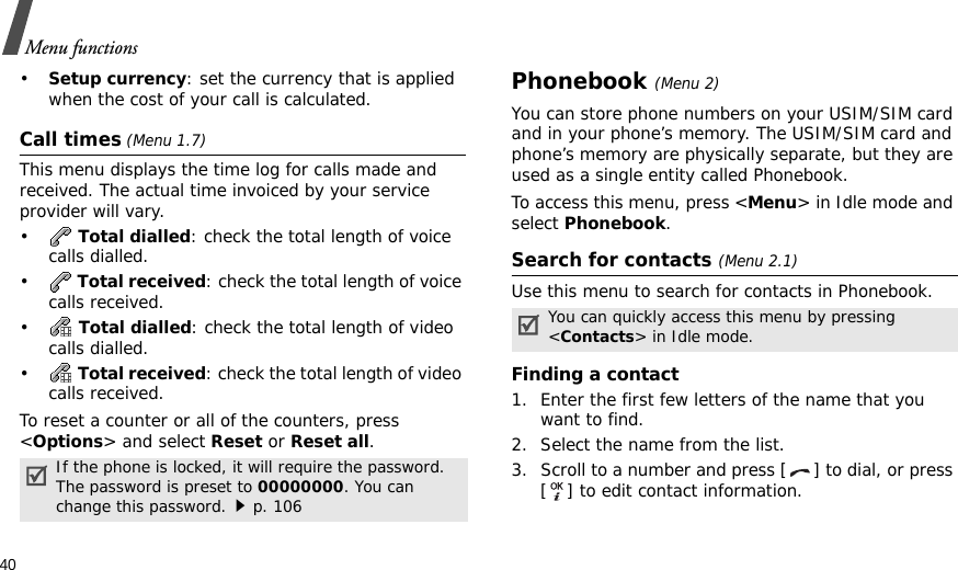 Page 43 of Samsung Electronics Co SGHZ710 Single-Band PCS GSM Phone with Bluetooth User Manual 