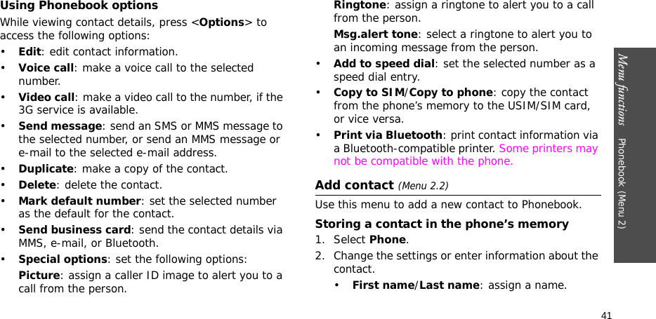 Page 44 of Samsung Electronics Co SGHZ710 Single-Band PCS GSM Phone with Bluetooth User Manual 