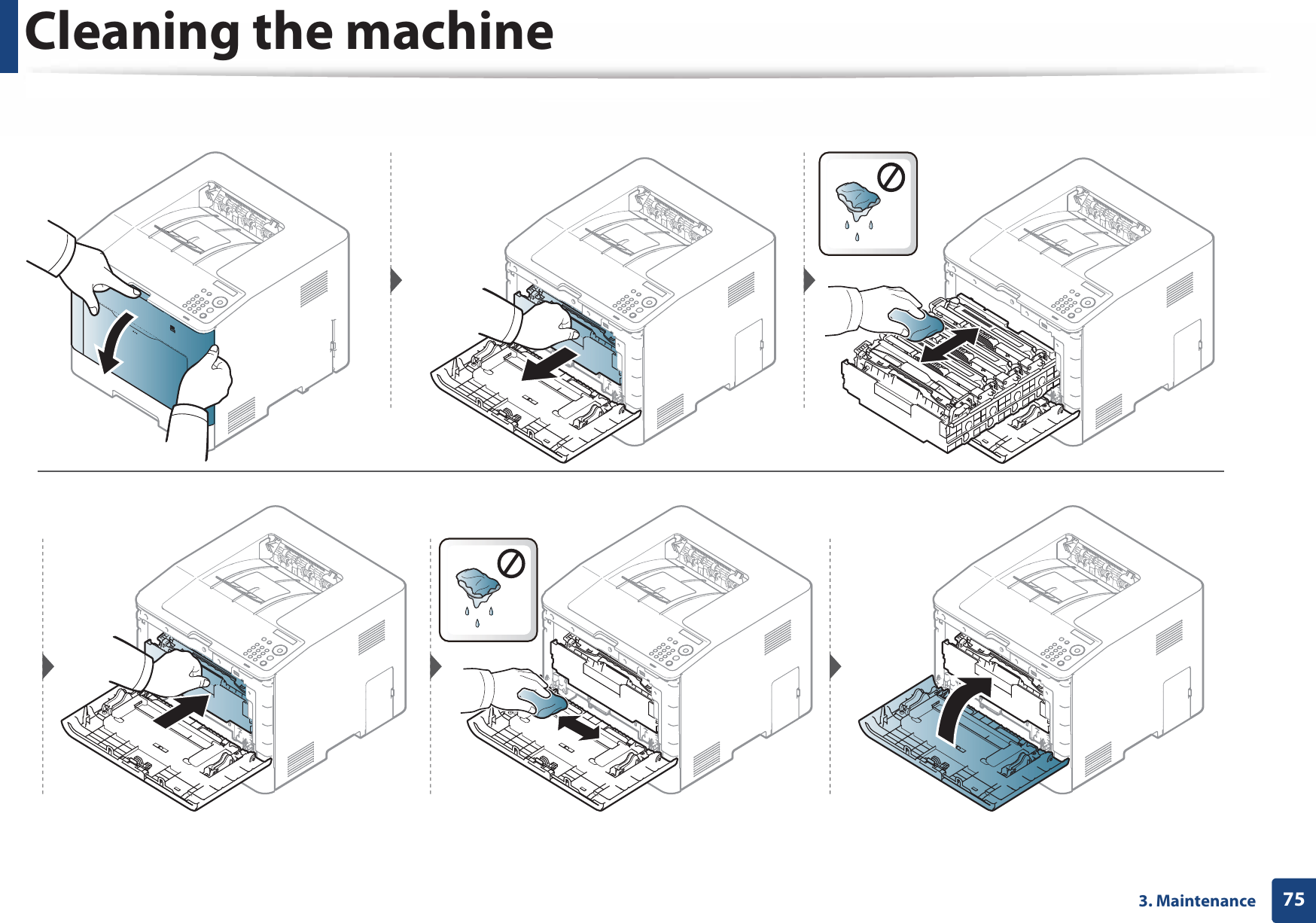 Cleaning the machine753. Maintenance