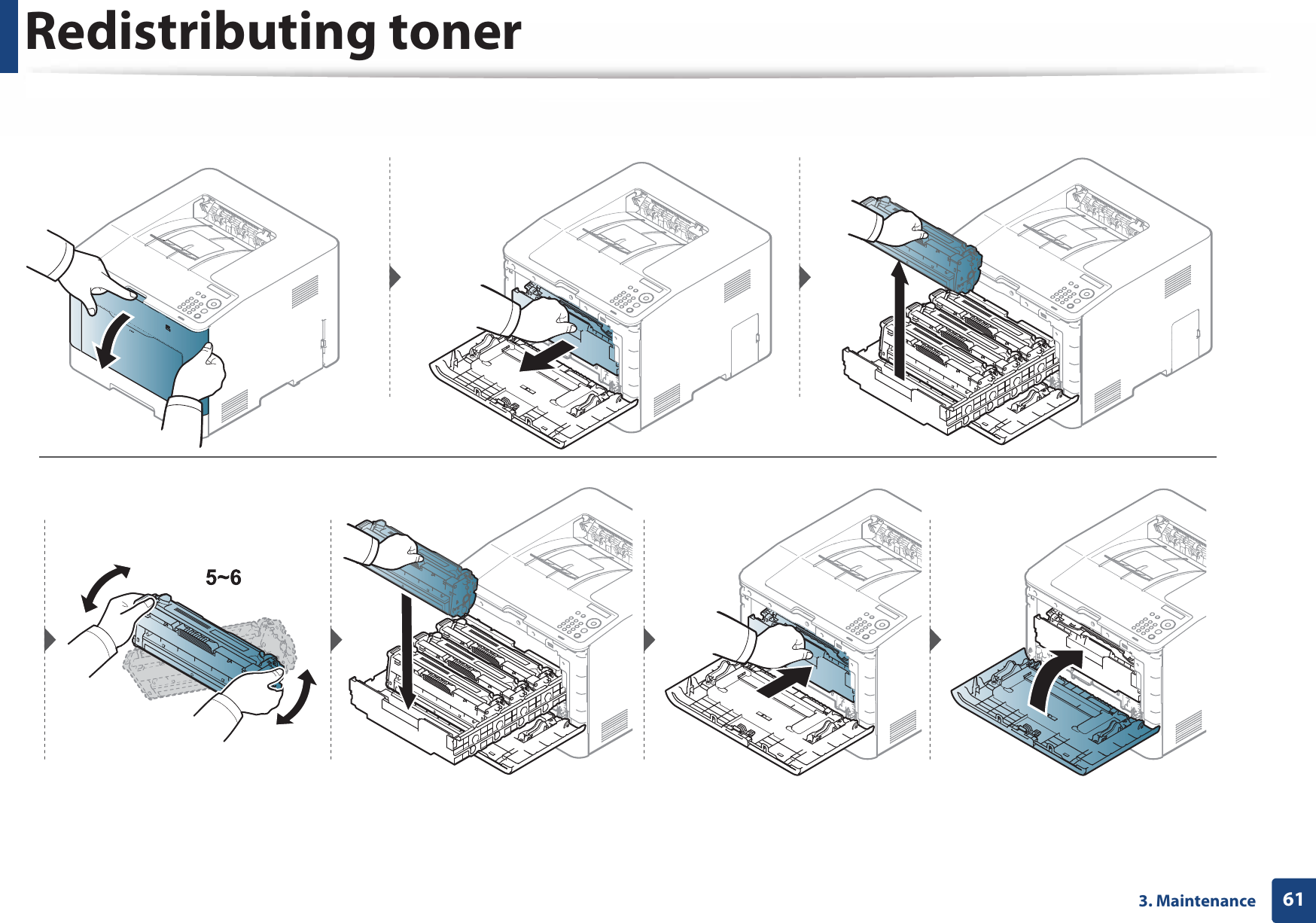 Redistributing toner613. Maintenance