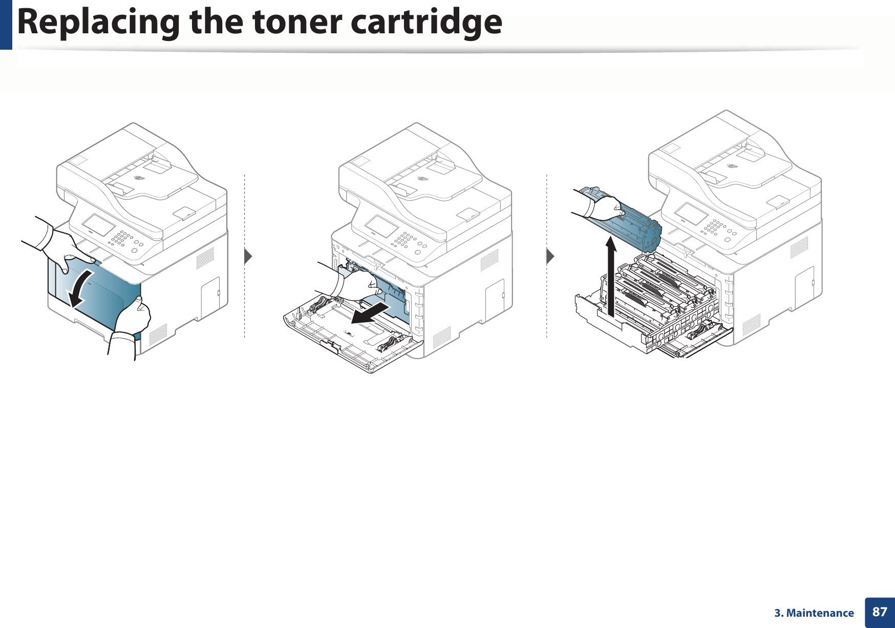 Replacing the toner cartridge873. Maintenance