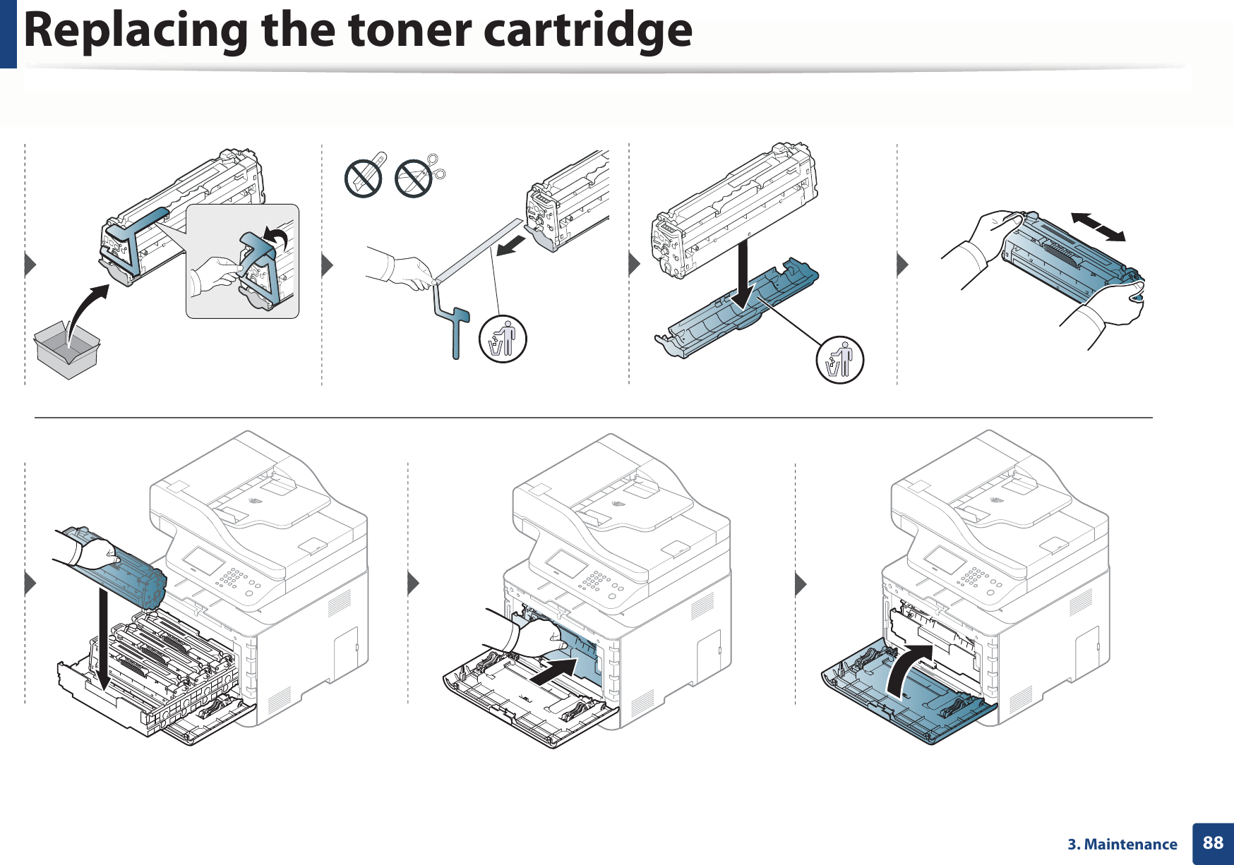 Replacing the toner cartridge883. Maintenance