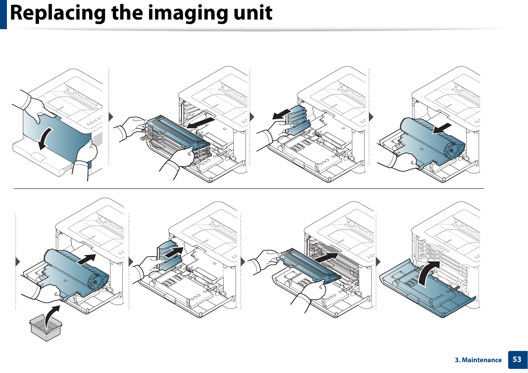 Replacing the imaging unit533. Maintenance