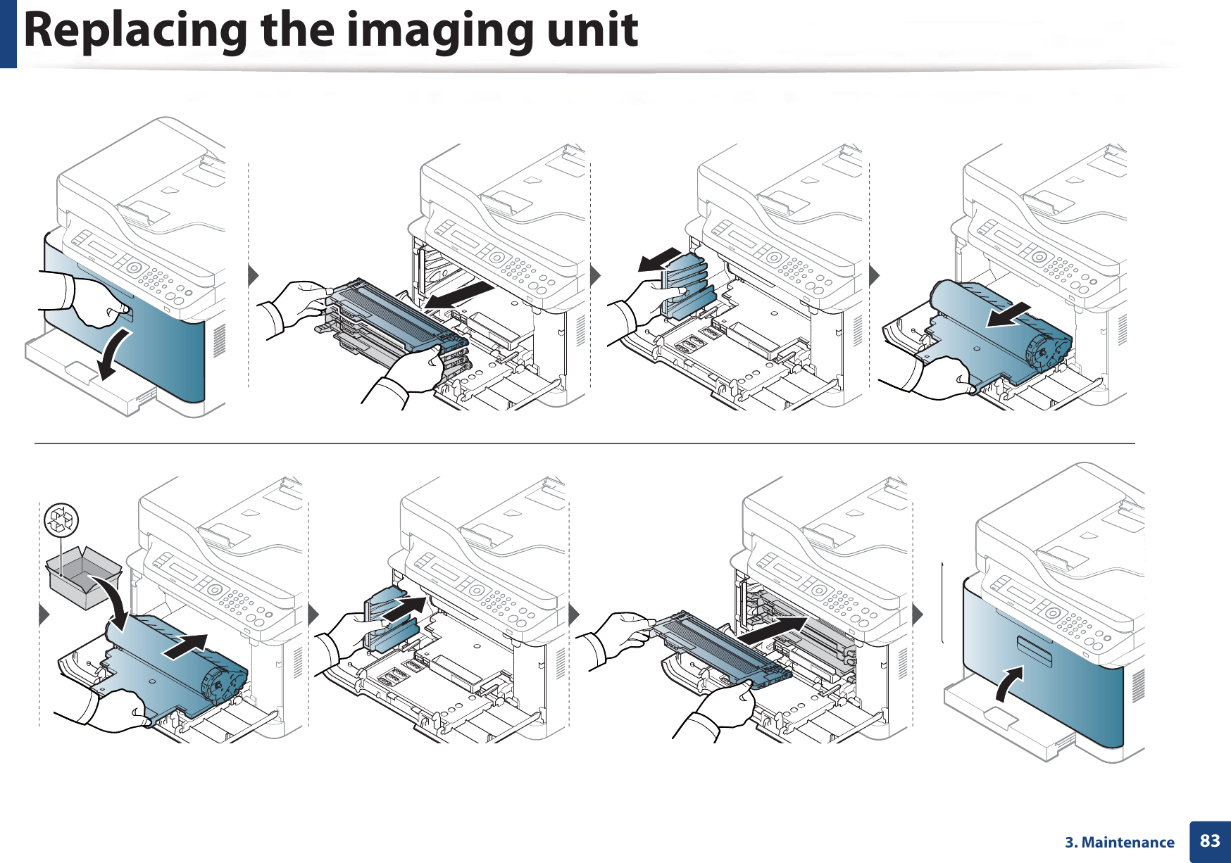 Replacing the imaging unit833. Maintenance