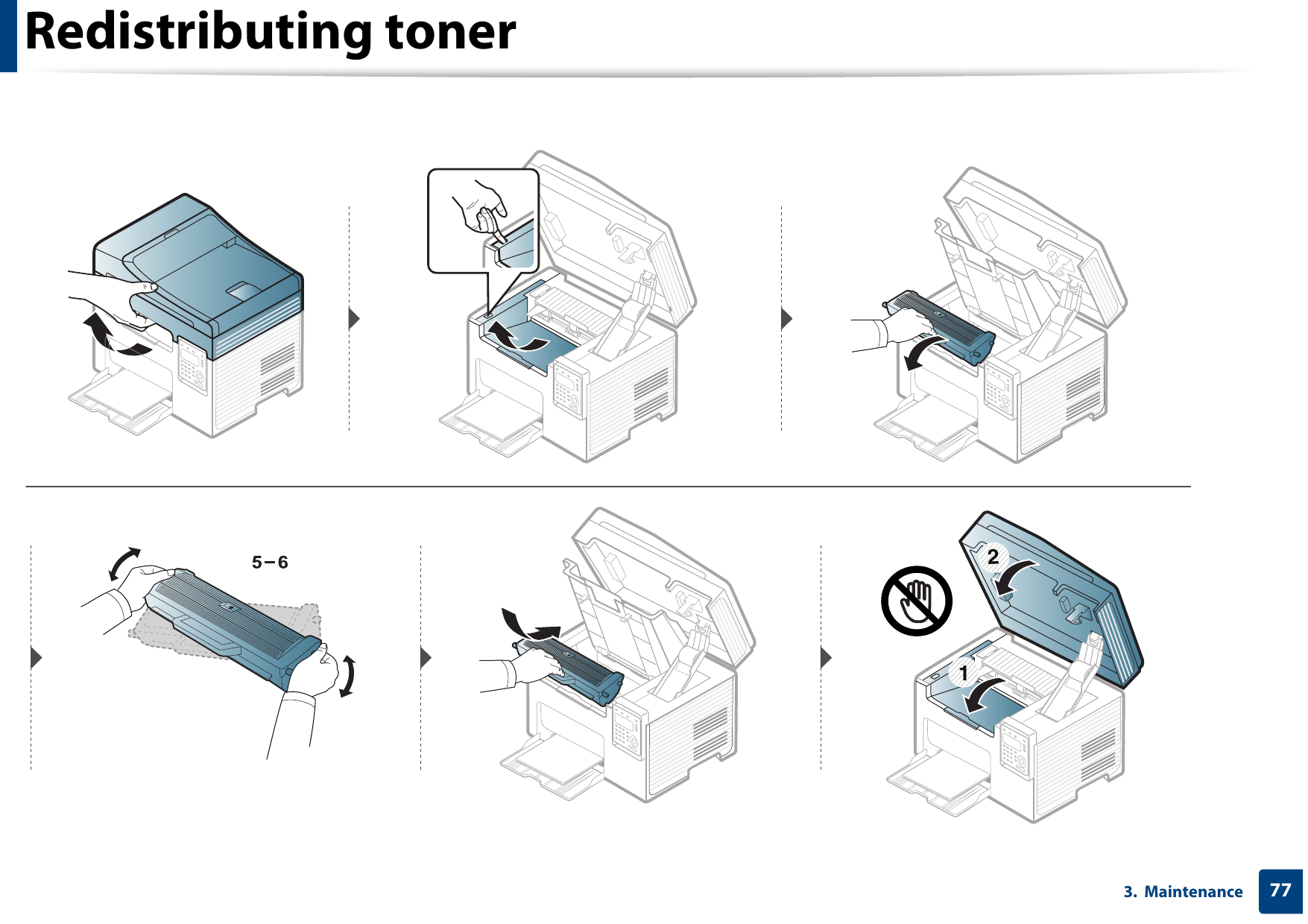 Redistributing toner773.  Maintenance1 2