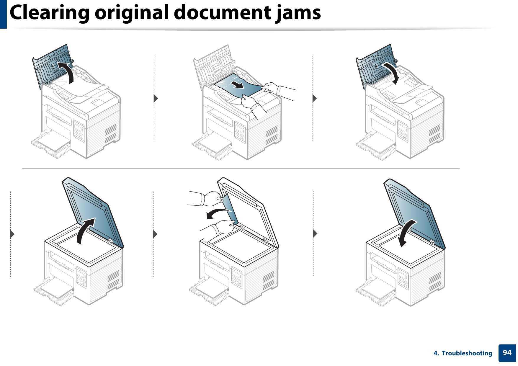 Clearing original document jams944.  Troubleshooting