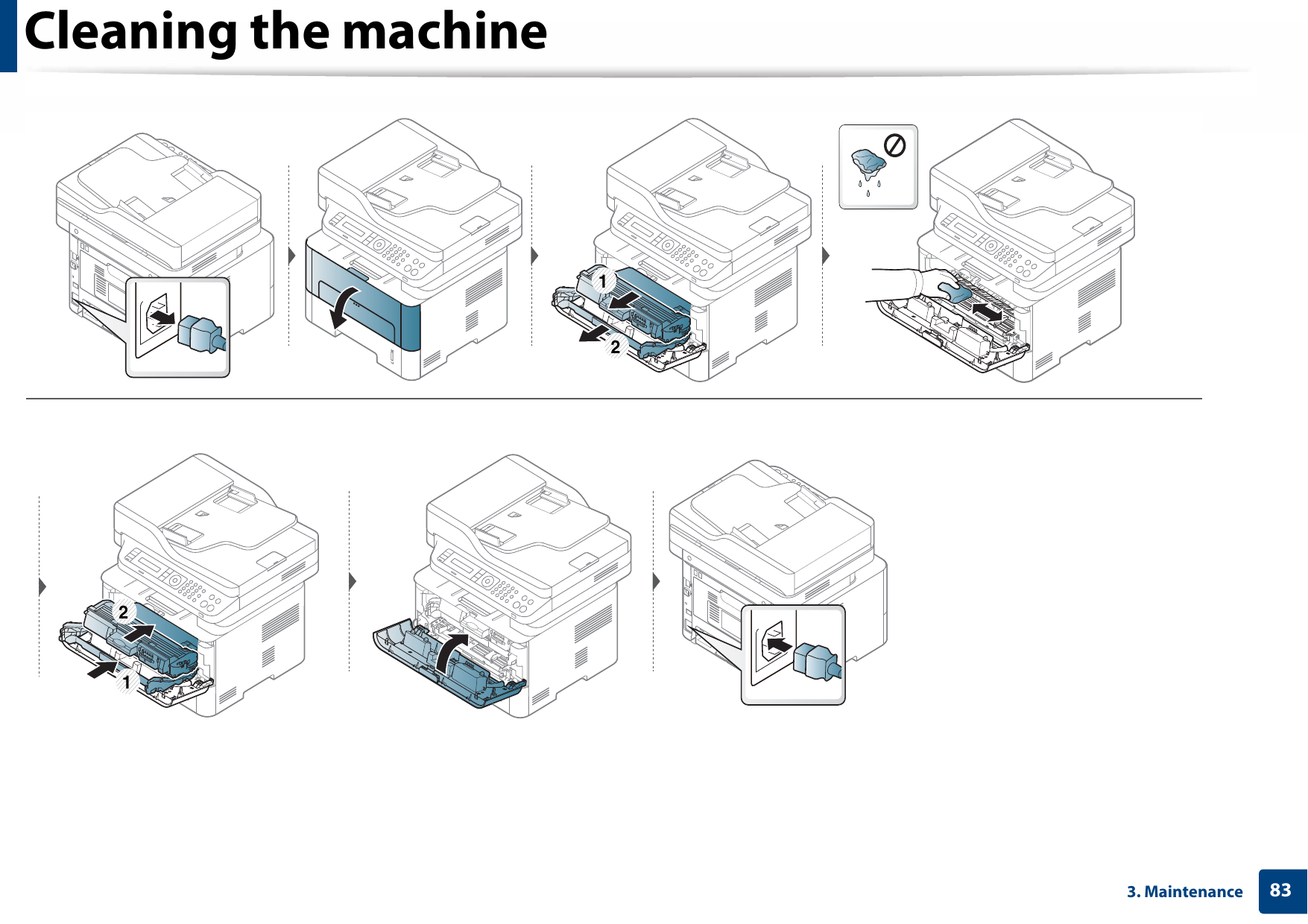 Cleaning the machine833. Maintenance2112 