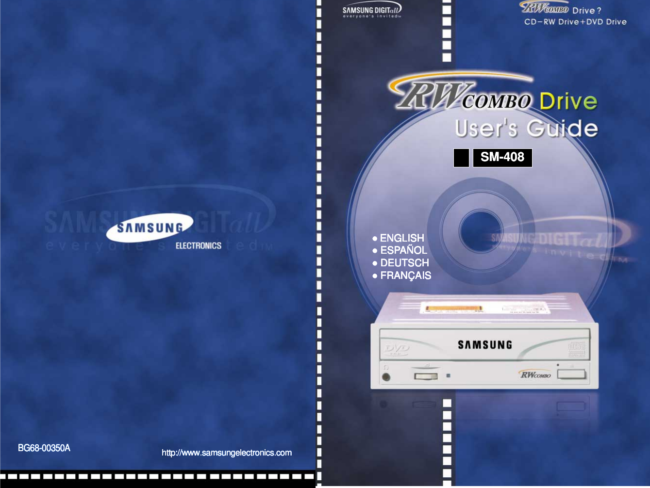 BG68-00350ADirect CD for Windows®95/98/2000 and N●ENGLISH●  ESPAÑOL●  DEUTSCH●  FRANÇAIShttp://www.samsungelectronics.comSM-408