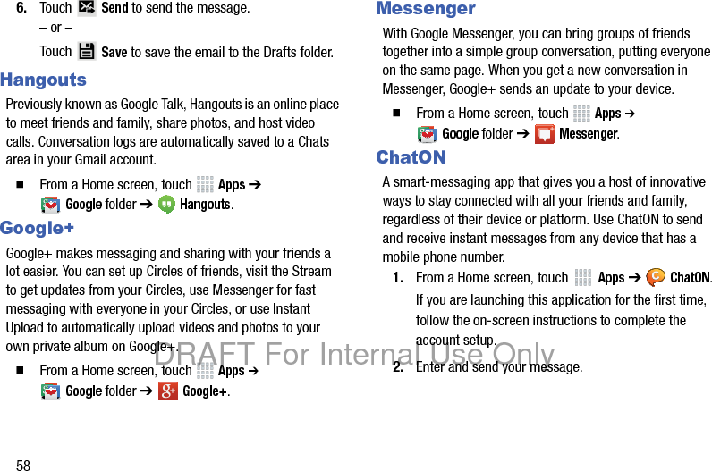 Messaging 59DRAFT For Internal Use Only
