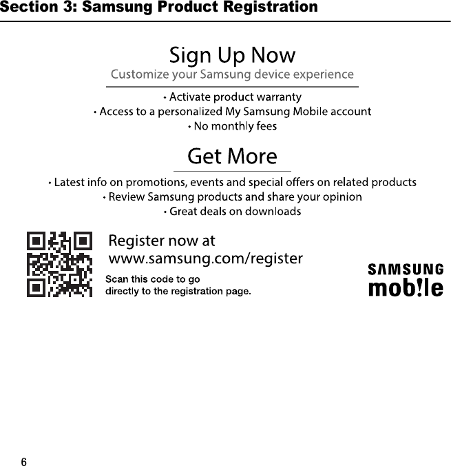 DRAFT Internal Use Only6Section 3: Samsung Product Registration