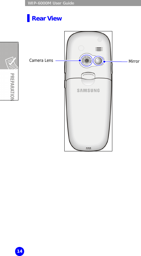  WIP-6000M User Guide 14 Rear View      Camera Lens Mirror 