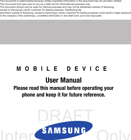 Page 1 of Samsung Electronics Co SMV700 BT Wrist Device User Manual V700