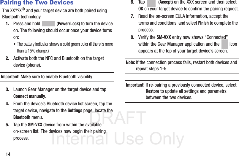 Page 18 of Samsung Electronics Co SMV700 BT Wrist Device User Manual V700
