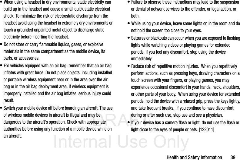 Page 43 of Samsung Electronics Co SMV700 BT Wrist Device User Manual V700
