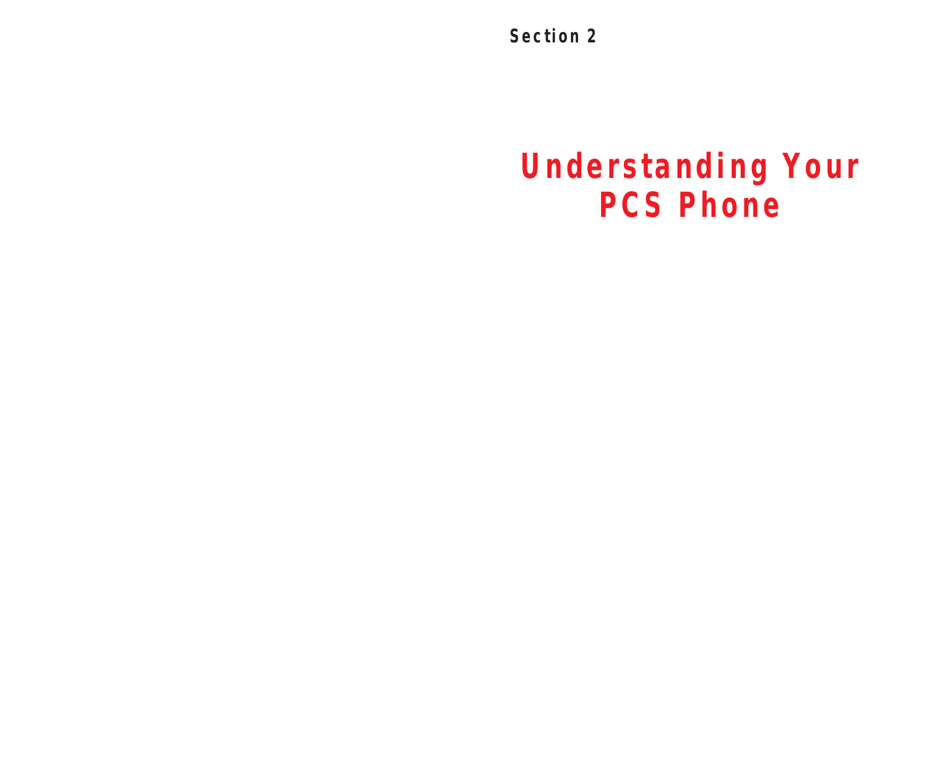Section 2 Understanding Your PCS Phone