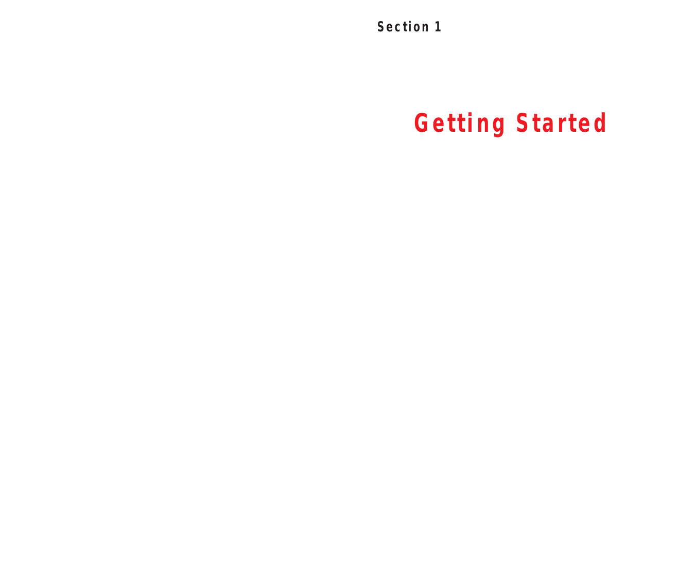 Section 1 Getting Started
