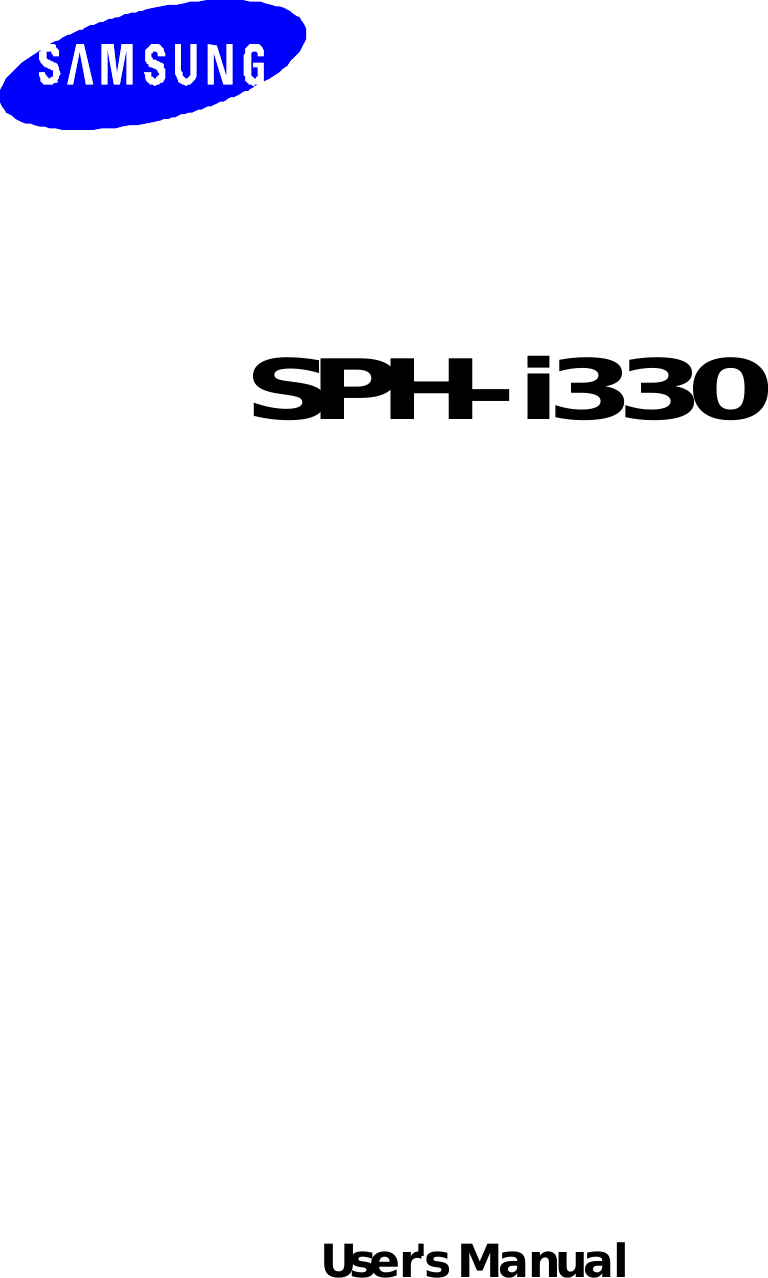      SPH-i330                     User&apos;s Manual  