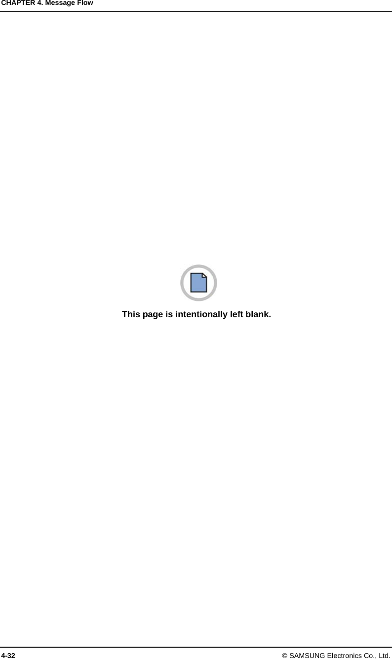 CHAPTER 4. Message Flow 4-32 © SAMSUNG Electronics Co., Ltd.  This page is intentionally left blank.