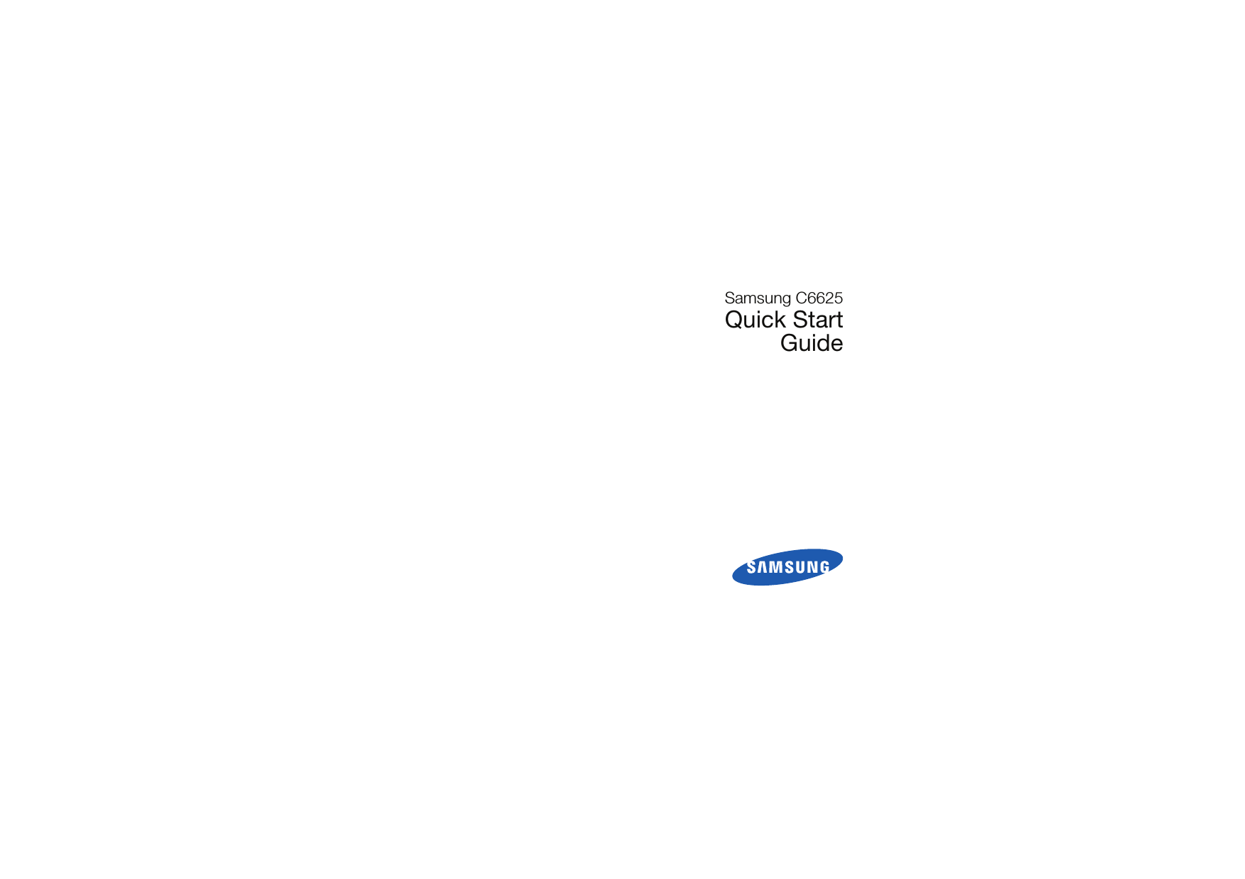Samsung C6625Quick Start Guide