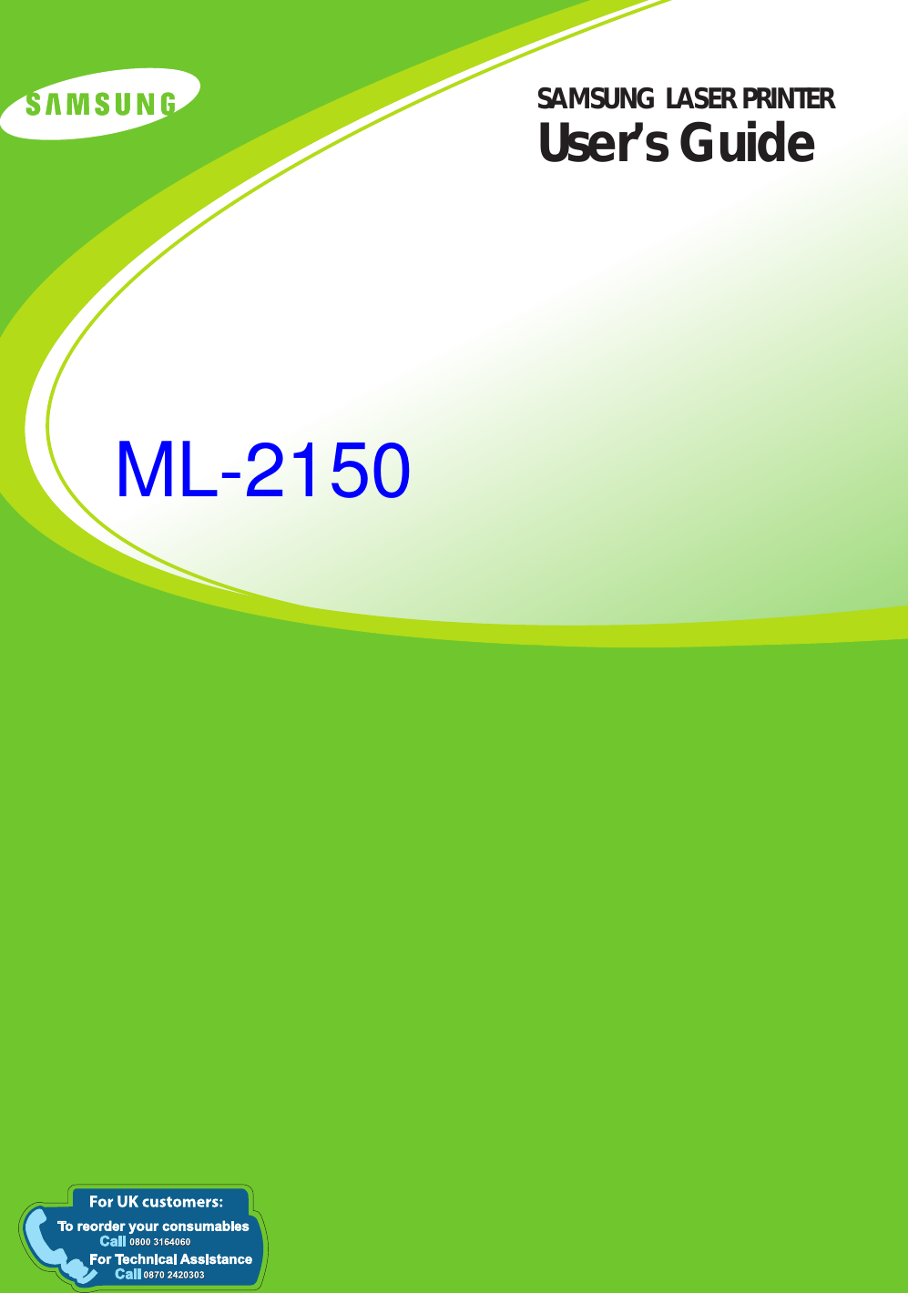 SAMSUNG LASER PRINTERUser&rsquo;s GuideML-2150