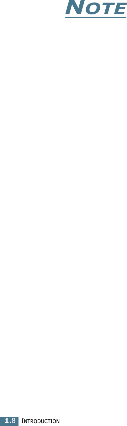INTRODUCTION1.8NOTE