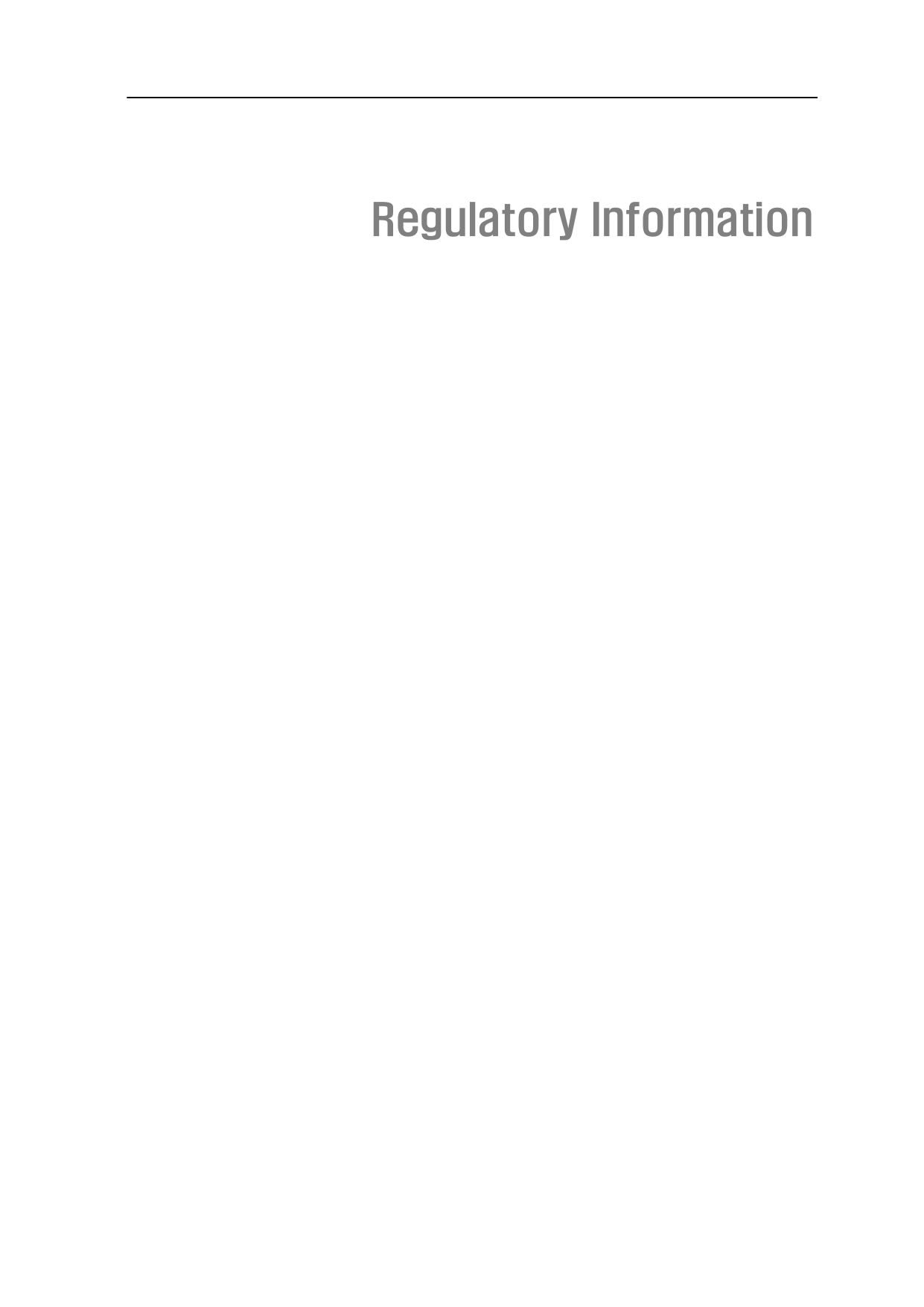      Regulatory Information                          