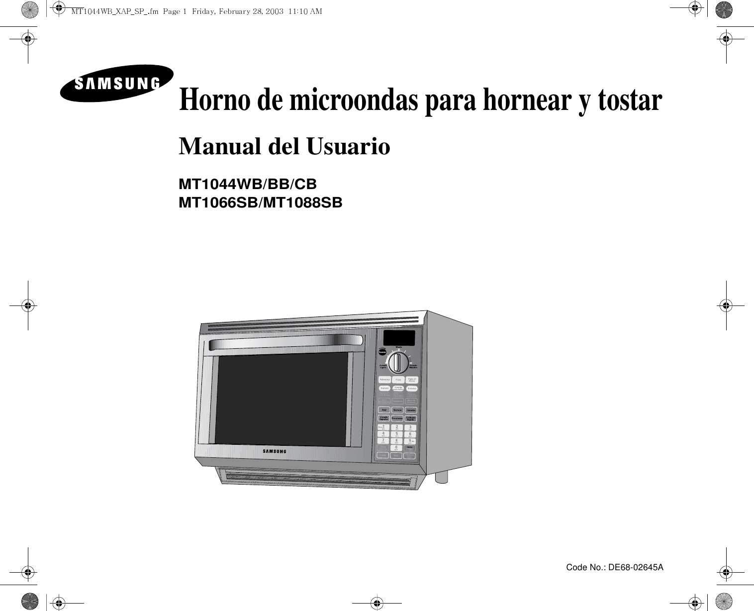 Samsung MT1088SB 20030312123723301 DE68 02645A