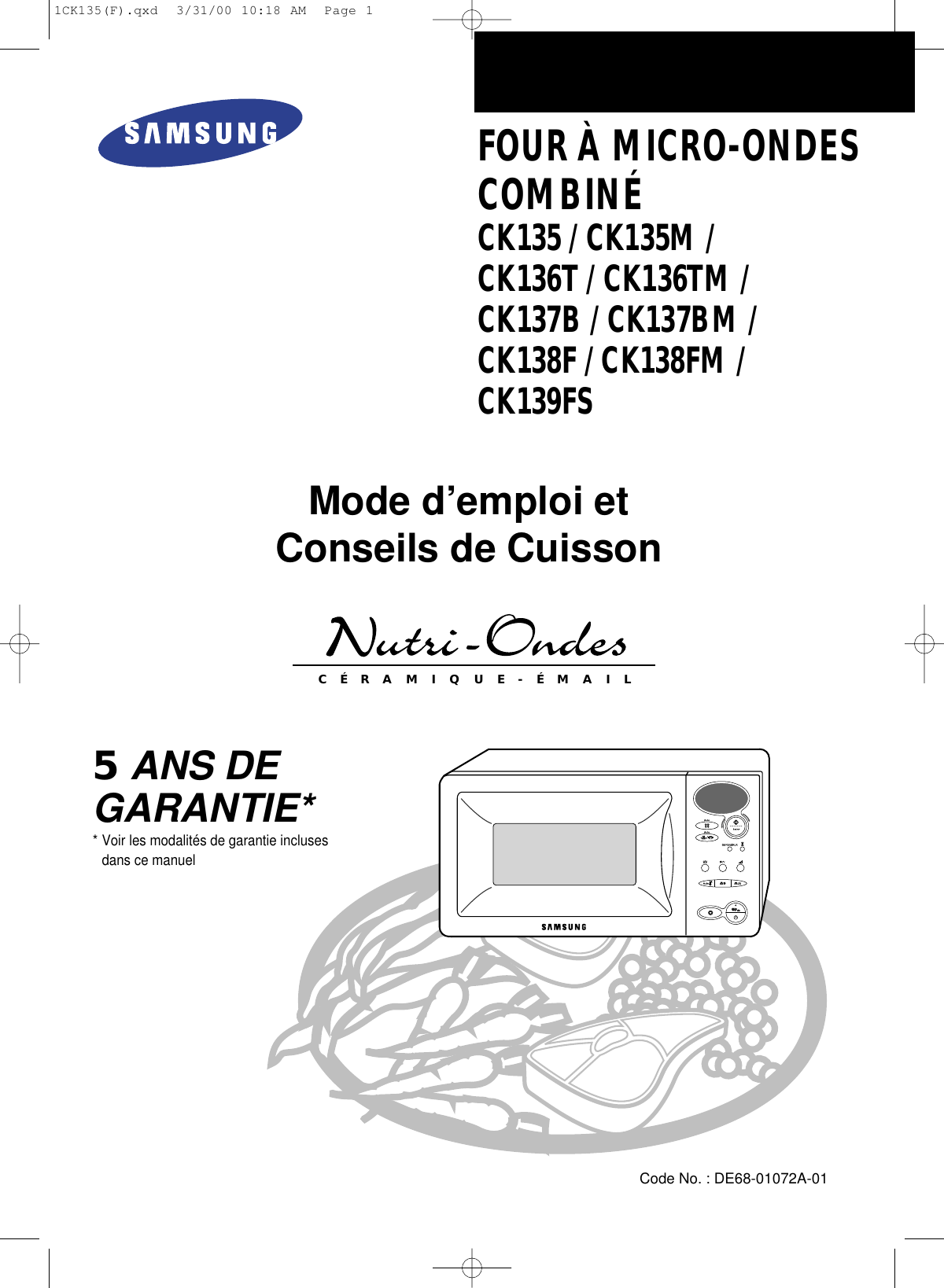 Four Micro Onde Samsung Combi Mode D Emploi