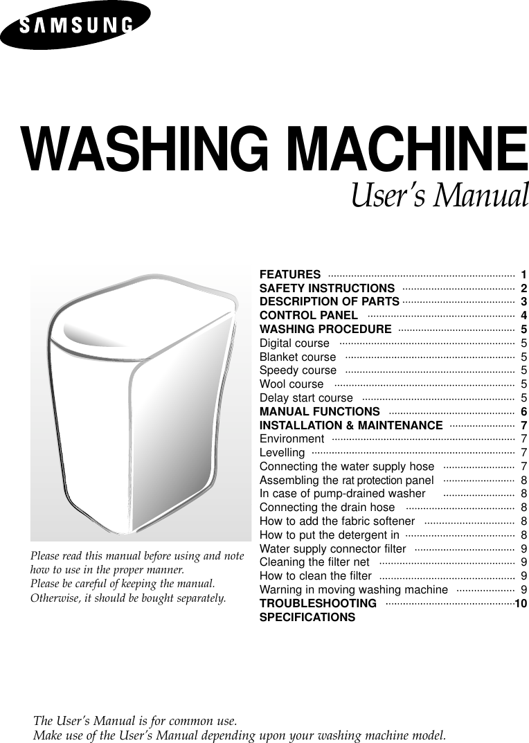Page 1 of 12 - Samsung  WA10B7Q1 20040409141000953 BP8-01518P