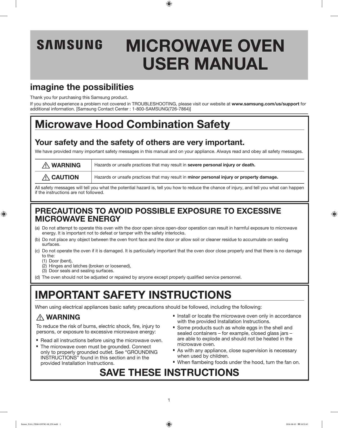 Page 1 of 12 - Samsung  Manual DE68-03970G-00