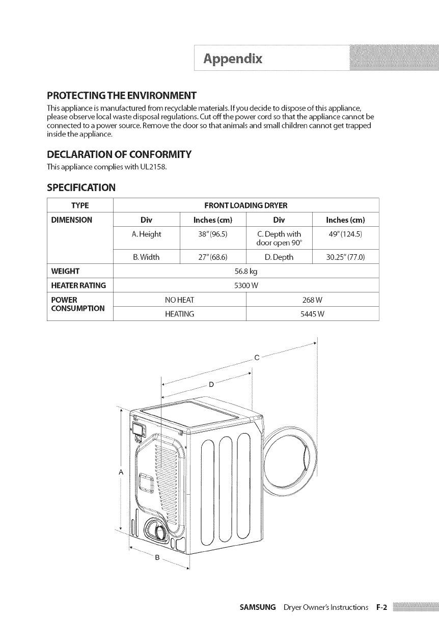 Samsung DV317AEG/XAA 0000 User Manual DRYER Manuals And Guides L0912108