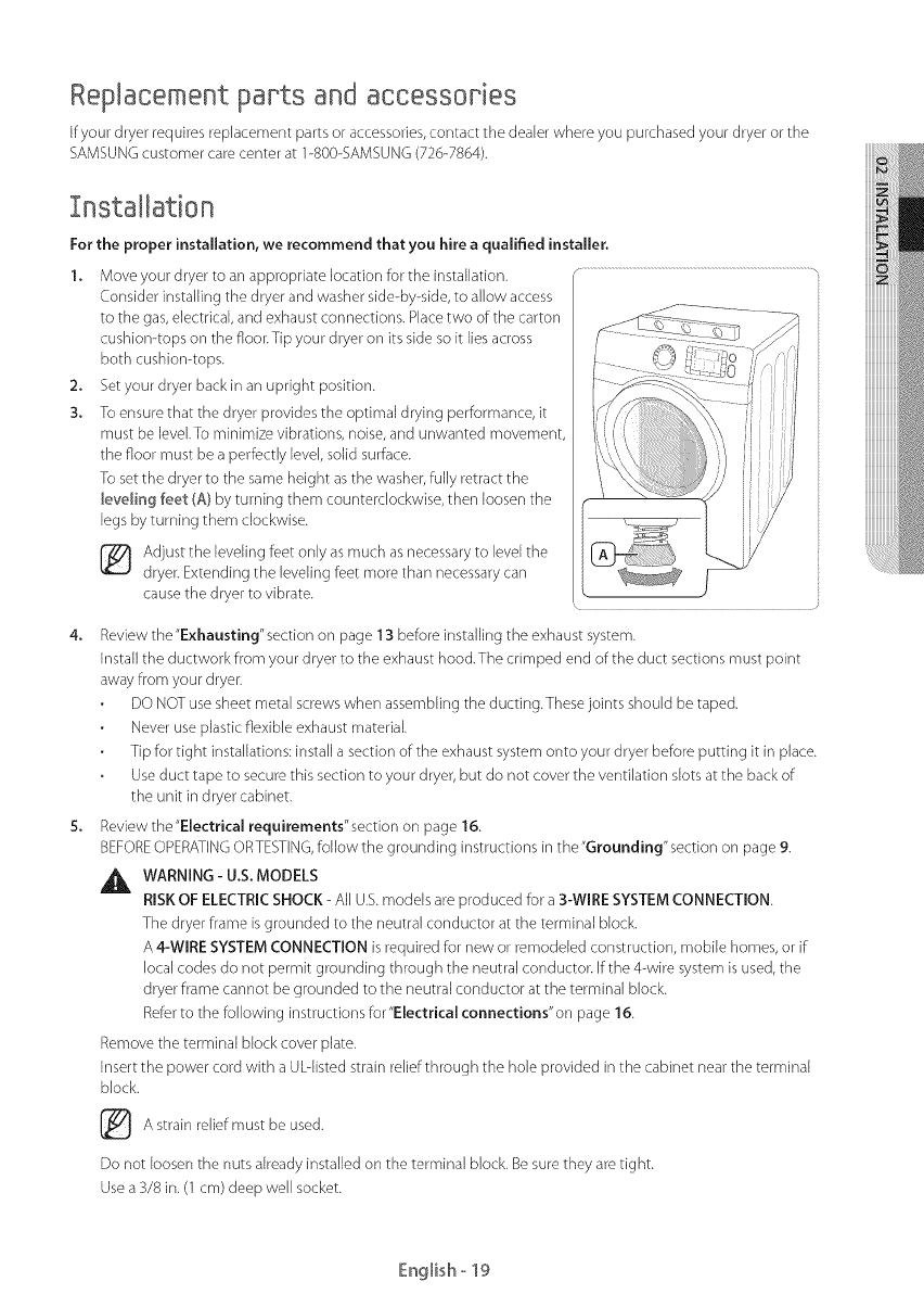 Samsung DV42H5600EP/A3 0000 User Manual DRYER Manuals And Guides 1503322L