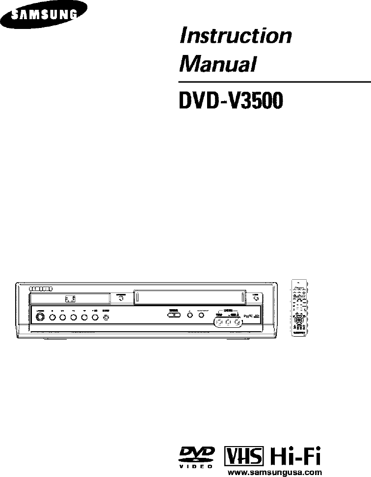 Samsung DVD V3500 User Manual DVD/VCR Manuals And Guides L0304190