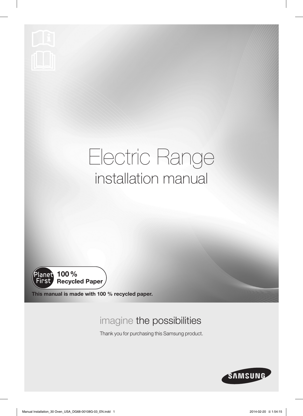 Page 1 of 12 - Samsung  (1.4 MB) Installaion 30 Oven USA DG68-00108G-03 EN