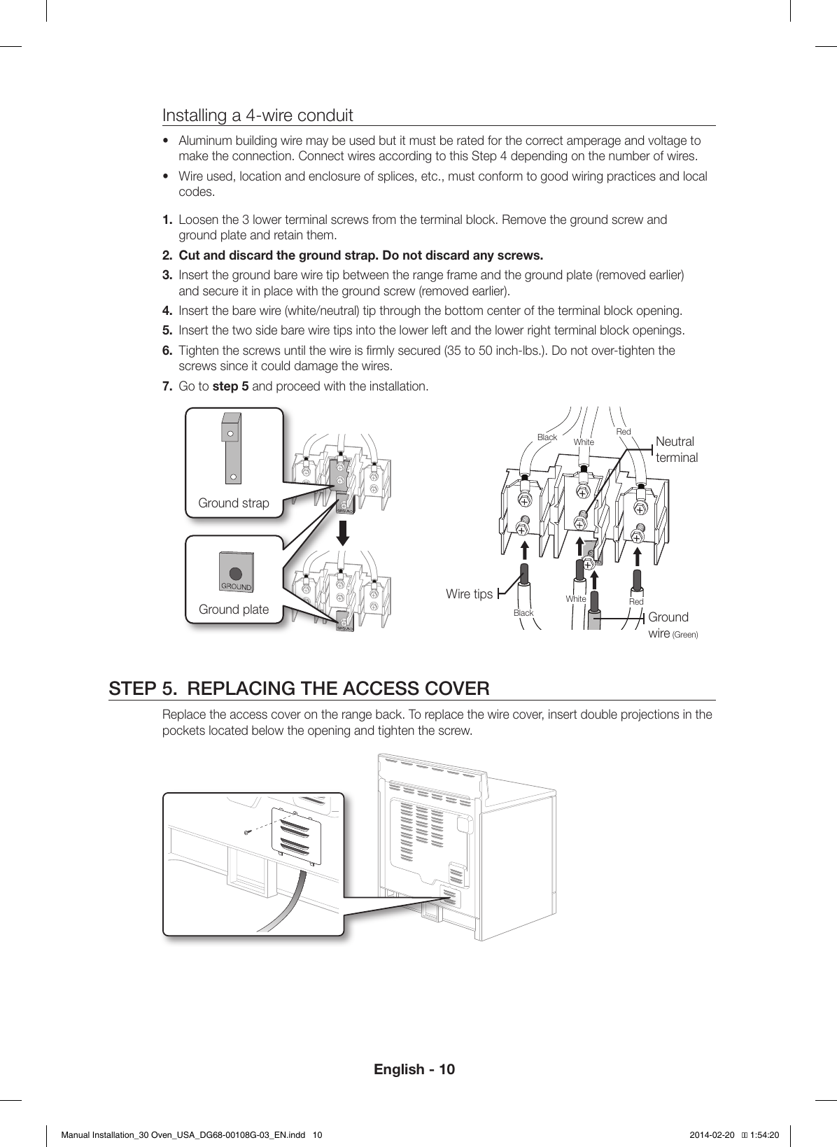 Page 10 of 12 - Samsung  (1.4 MB) Installaion 30 Oven USA DG68-00108G-03 EN
