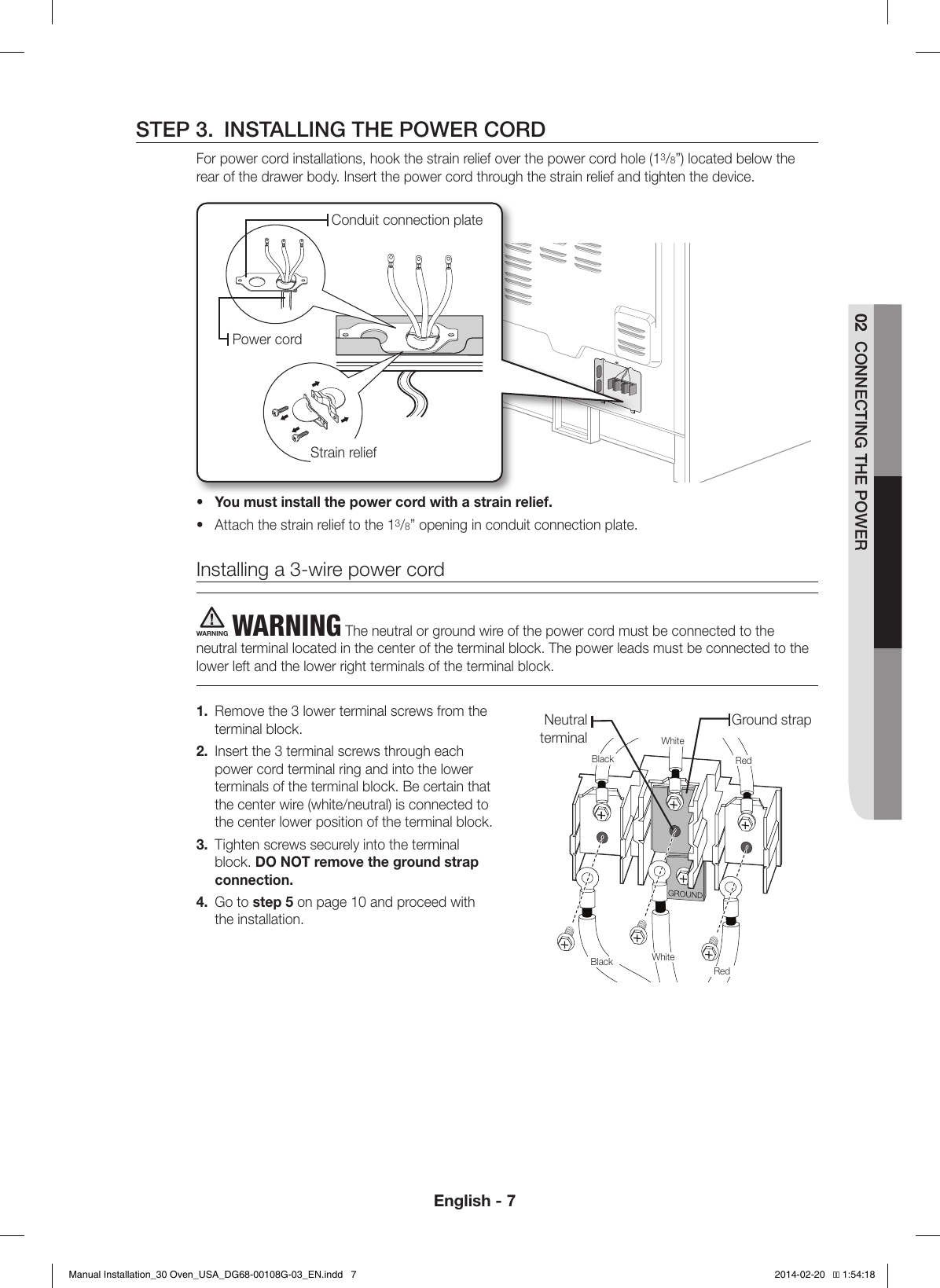 Page 7 of 12 - Samsung  (1.4 MB) Installaion 30 Oven USA DG68-00108G-03 EN