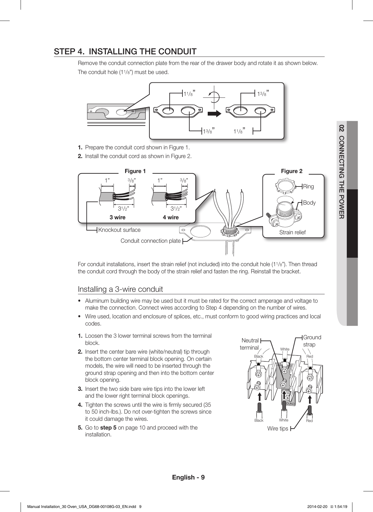 Page 9 of 12 - Samsung  (1.4 MB) Installaion 30 Oven USA DG68-00108G-03 EN