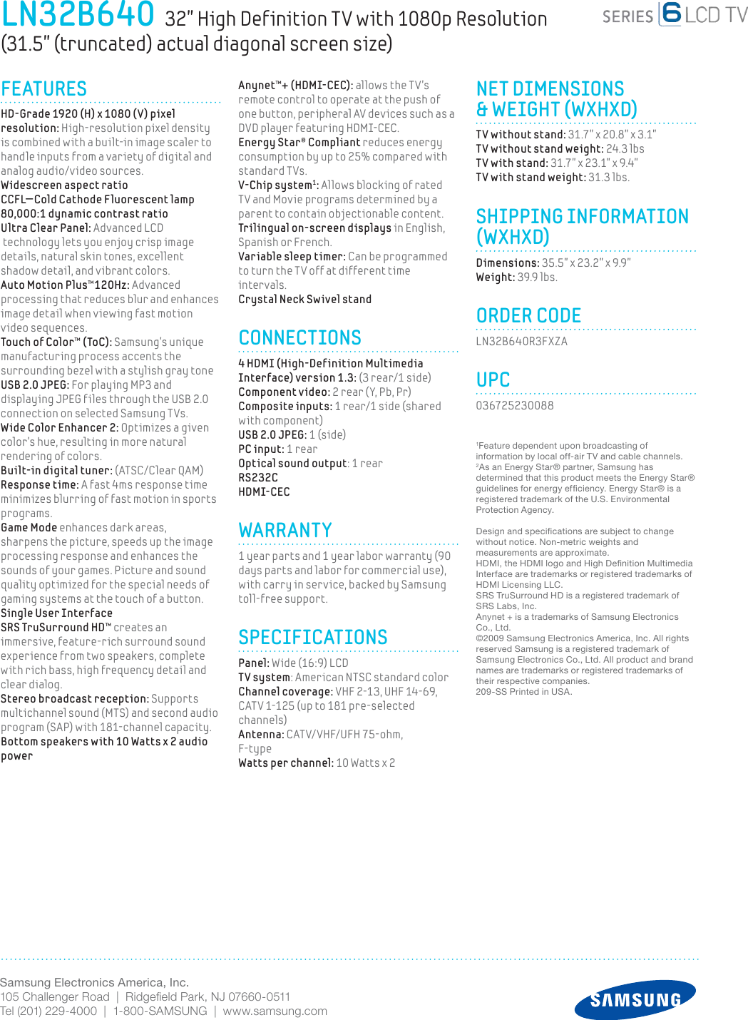 Page 2 of 2 - Samsung #6249 BBY LCD If Not Then  LN32B640-spec