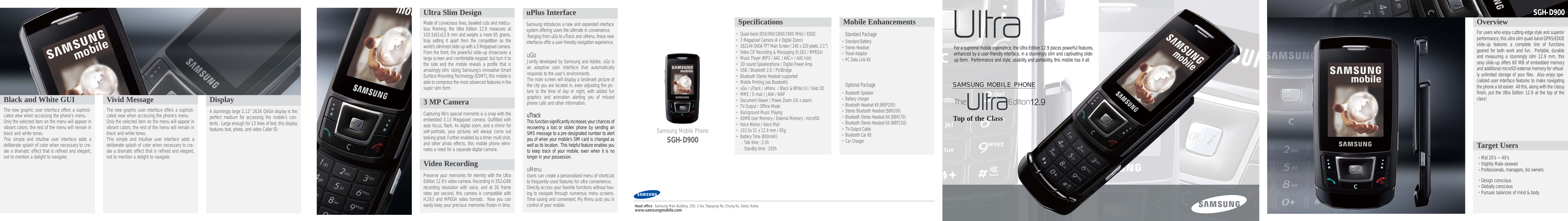 Page 1 of 2 - Samsung SGH-D900 Sales Guide D900 User Manual  To The 2aba21c3-c525-4f9f-8ecd-0dc79b7d1b8f