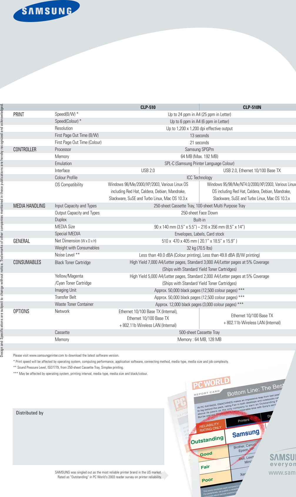 Page 1 of 4 - Samsung Samsung-Clp-510N-Users-Manual- CLP-510 Leaflat  Samsung-clp-510n-users-manual