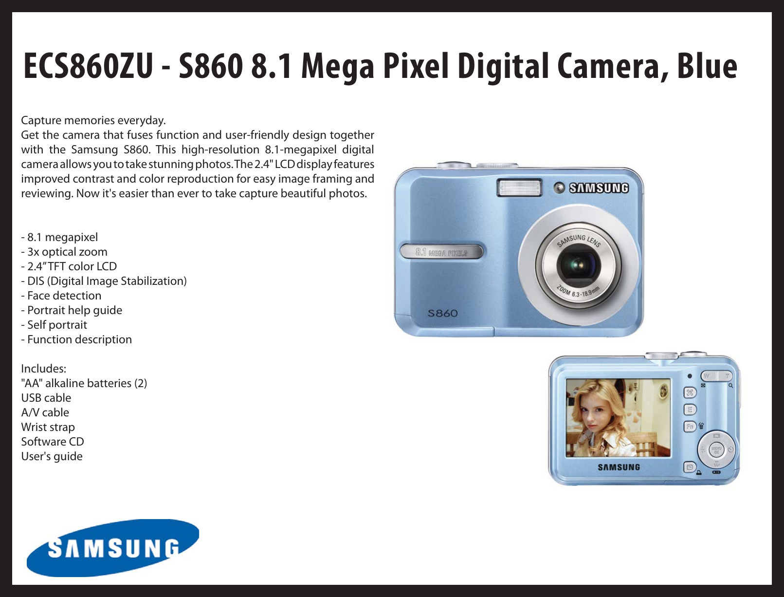 Page 2 of 10 - Samsung Samsung-Ecs860Zb-Users-Manual- Cameras  Samsung-ecs860zb-users-manual
