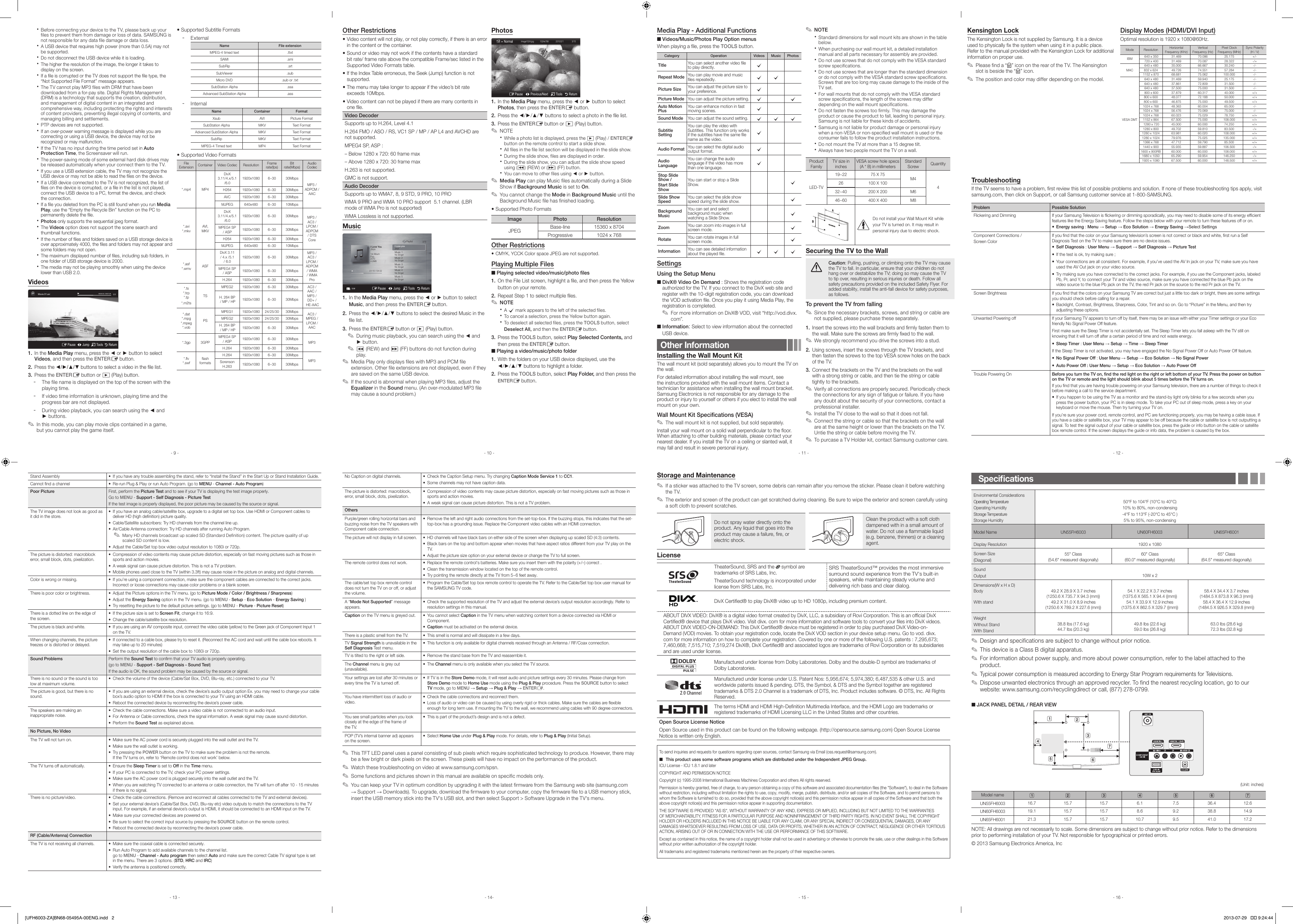 Page 2 of 2 - Samsung Samsung-Led-Fh6003-Series-Tv-Un55Fh6003F-Users-Manual-  Samsung-led-fh6003-series-tv-un55fh6003f-users-manual