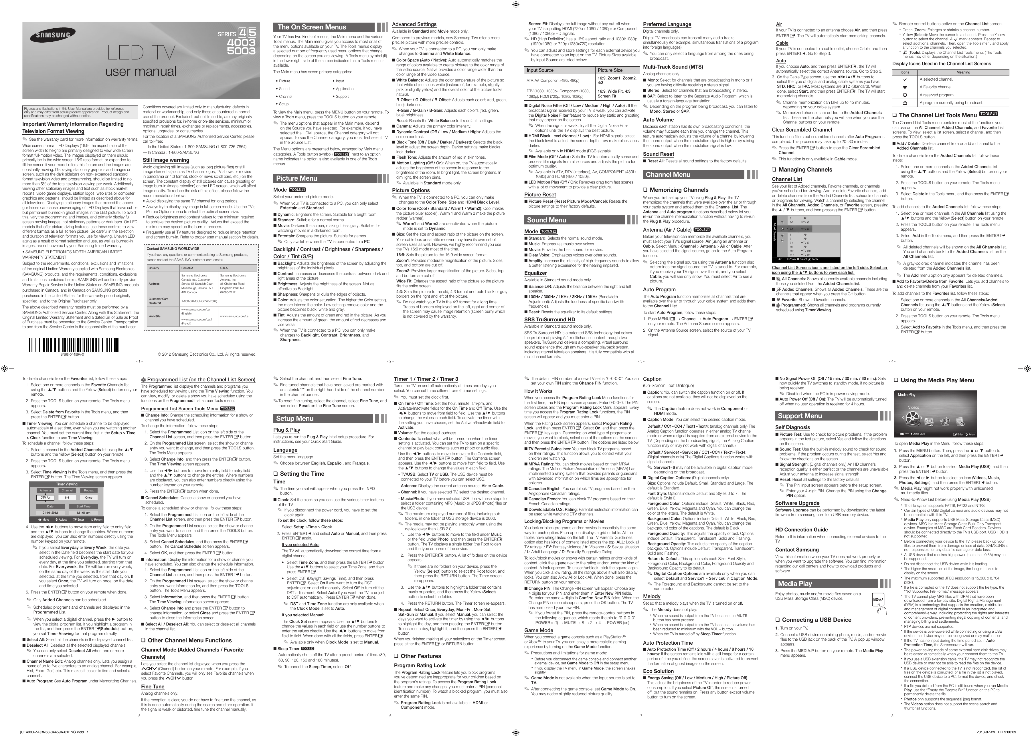 Page 1 of 2 - Samsung Samsung-Led-Lcd-Tv-Un32Eh4003Fxza-Users-Manual-  Samsung-led-lcd-tv-un32eh4003fxza-users-manual