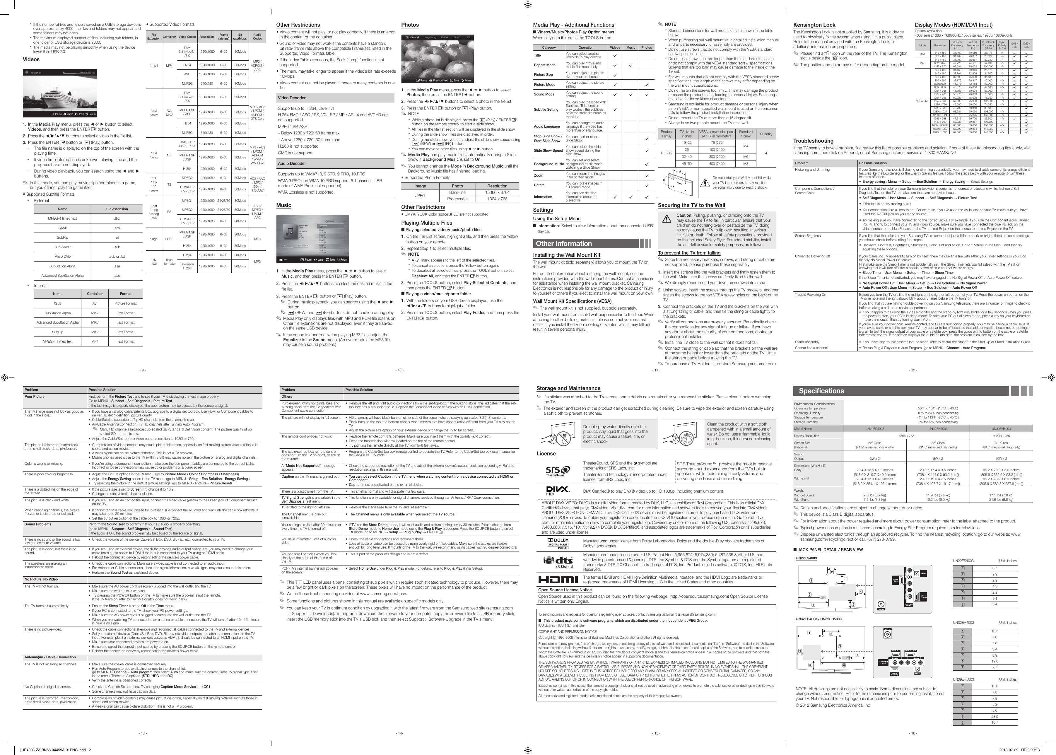 Page 2 of 2 - Samsung Samsung-Led-Lcd-Tv-Un32Eh4003Fxza-Users-Manual-  Samsung-led-lcd-tv-un32eh4003fxza-users-manual