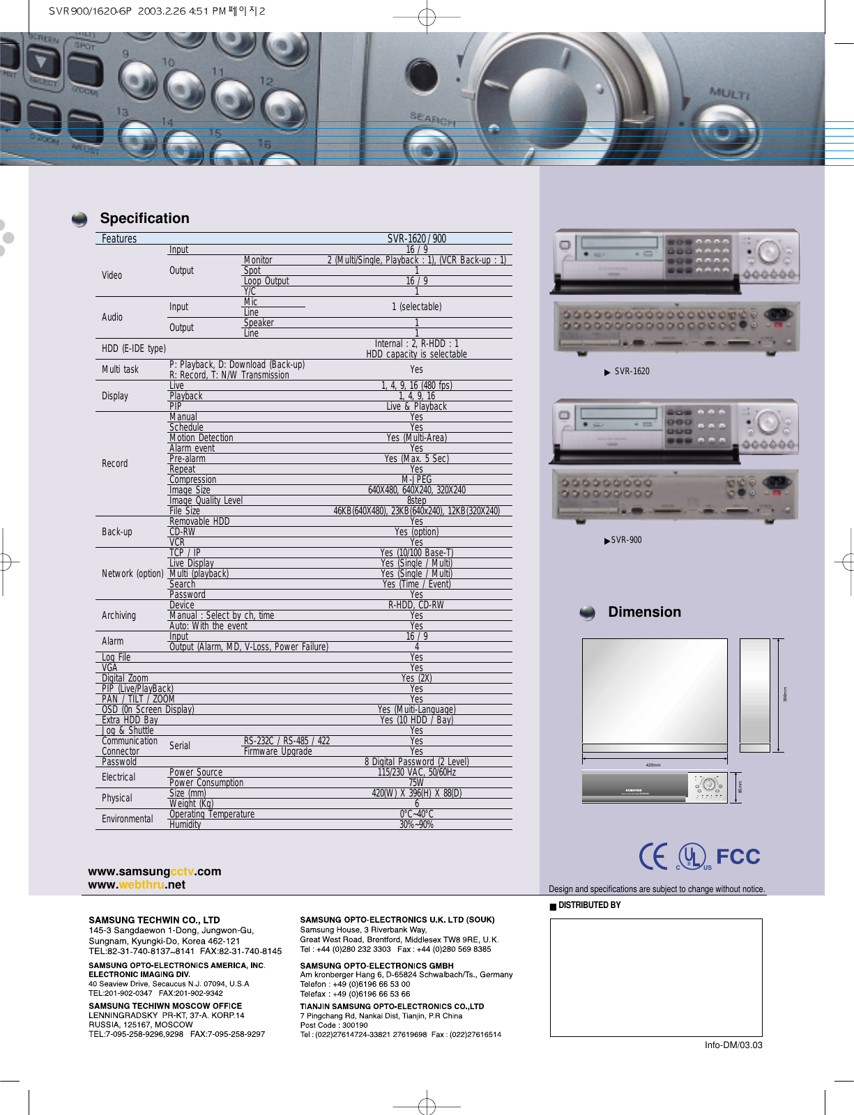 Page 6 of 6 - Samsung Samsung-Samsung-Dvr-Svr-1620-900-Users-Manual-  Samsung-samsung-dvr-svr-1620-900-users-manual